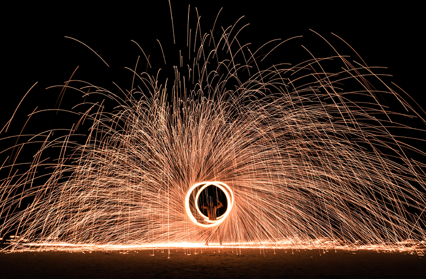 Full Moon Party's burning skipping rope